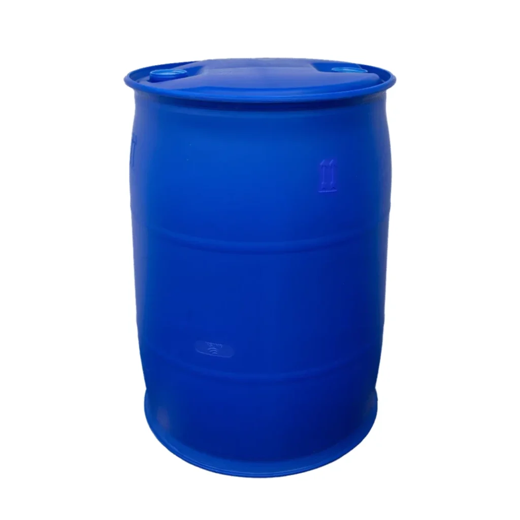 Bidón azul de 220 L de boca estrecha con 2 tapones (imagen orientativa)